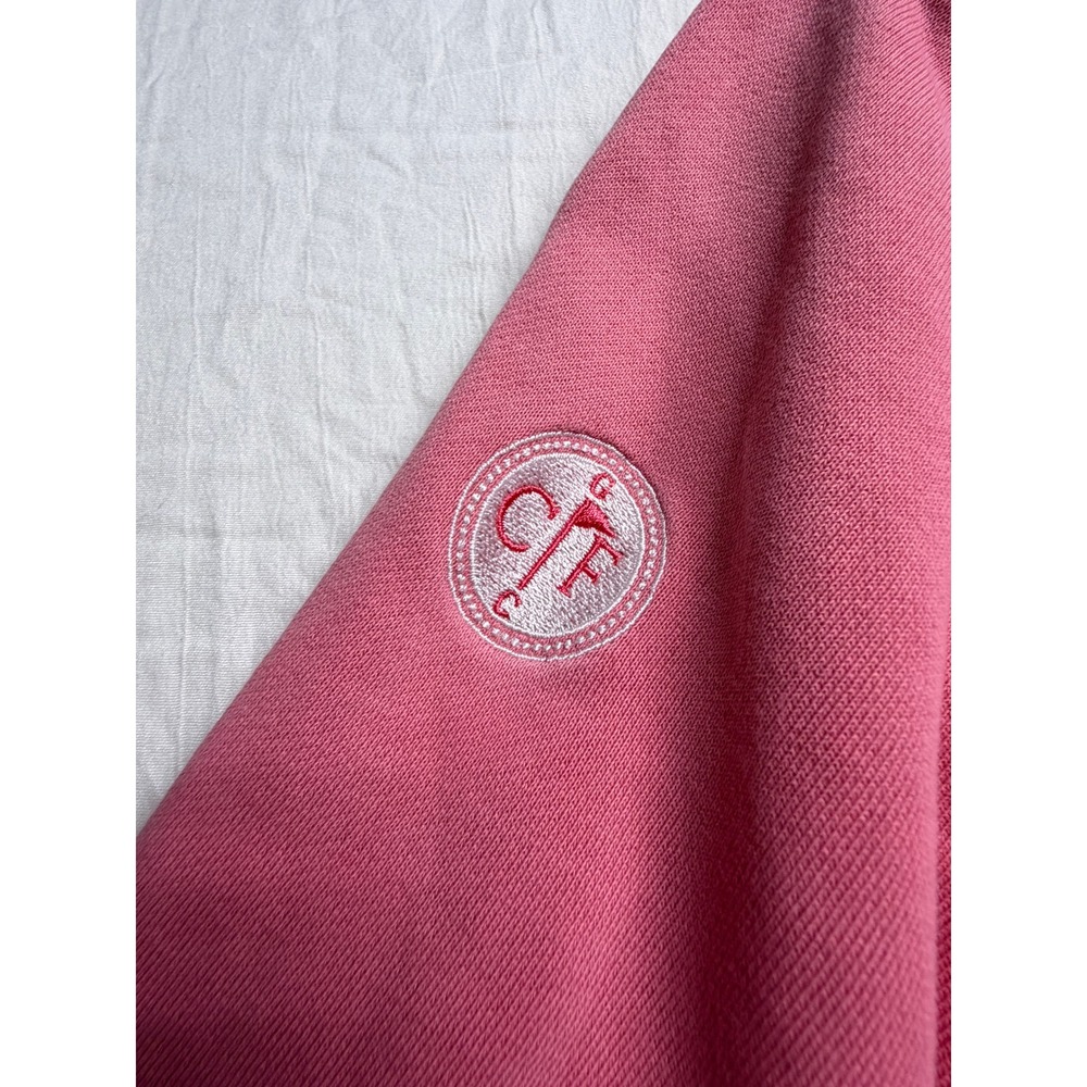 Vineyard Vines Womens Pink 1/4 Zip Cotton Pullover Sweatshirt Golf Crest Size M - Picture 7 of 8